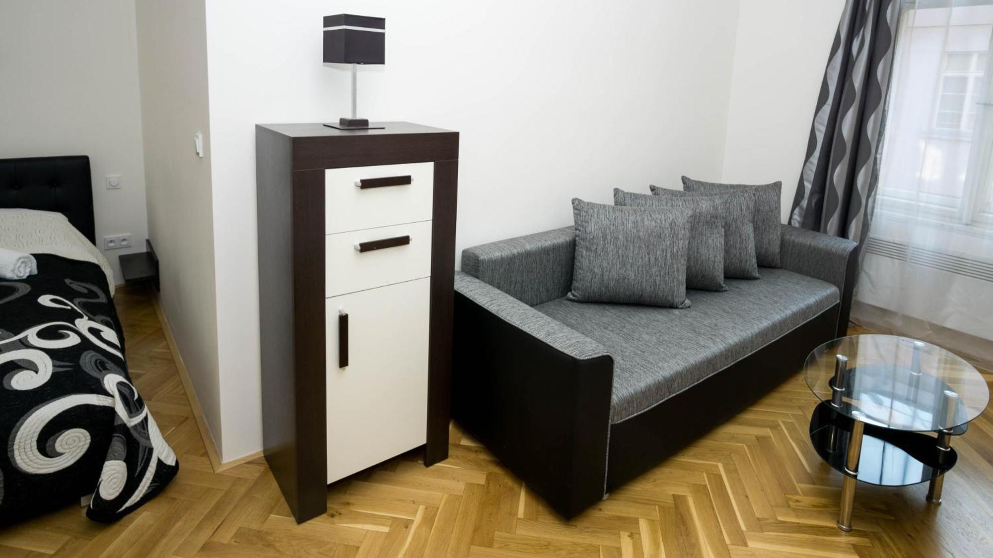 Black & White Apartment Prague By Wenceslas Square And Muzeum Bilik gambar