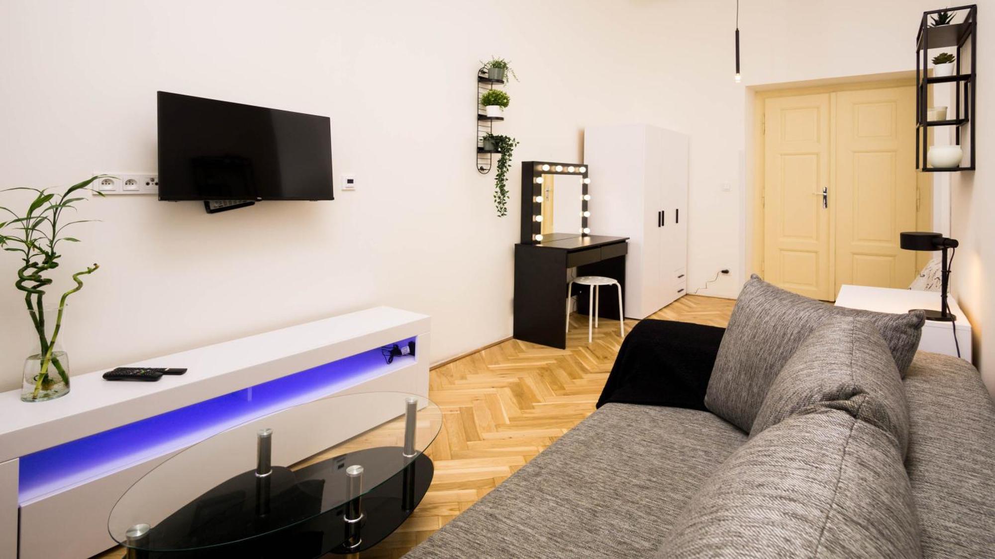 Black & White Apartment Prague By Wenceslas Square And Muzeum Luaran gambar