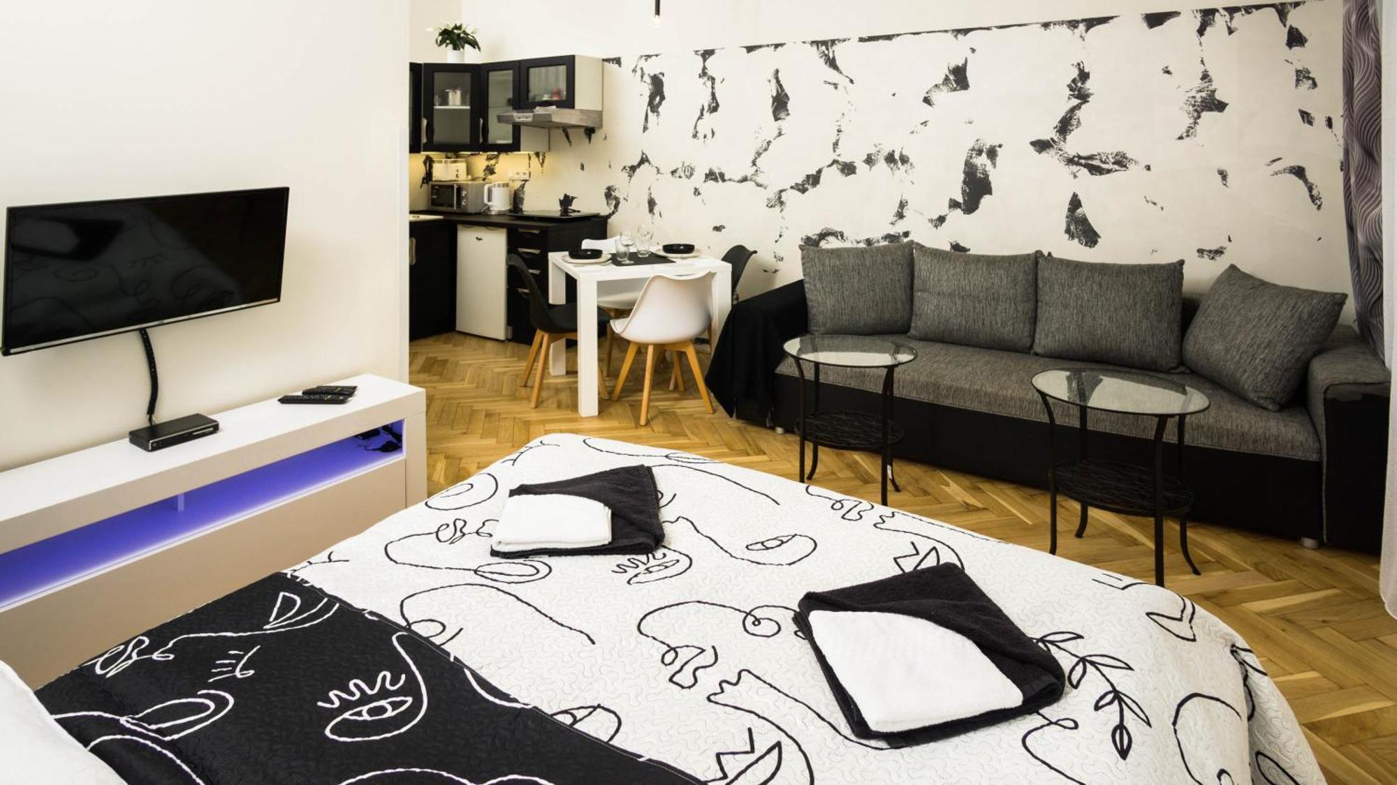 Black & White Apartment Prague By Wenceslas Square And Muzeum Luaran gambar