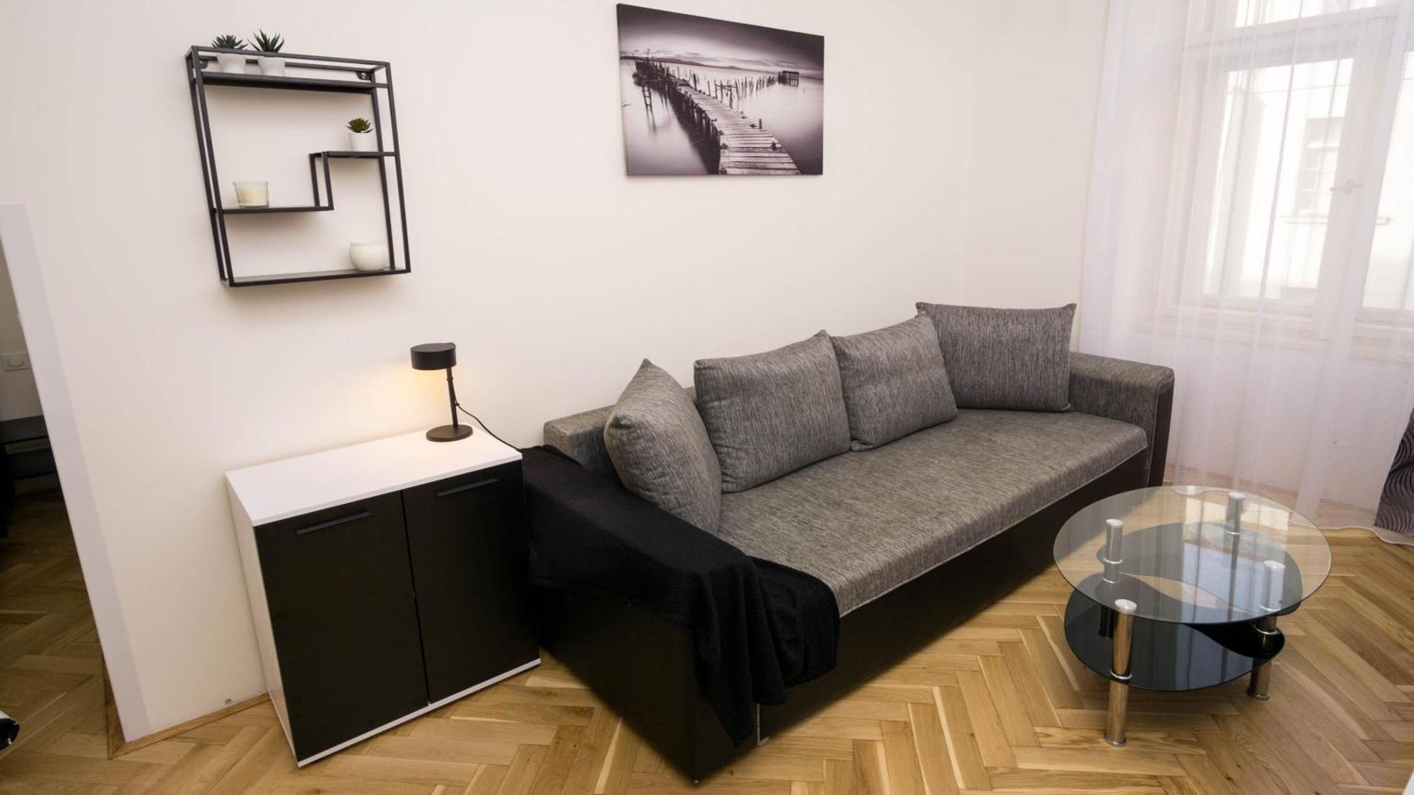 Black & White Apartment Prague By Wenceslas Square And Muzeum Bilik gambar